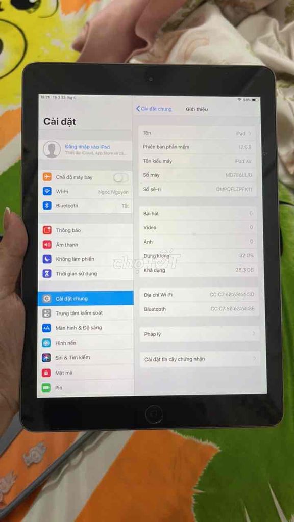 Apple iPad Air 32GB Xám. Mua bán Máy tính bảng tại Quận Ninh Kiều Cần Thơ được đăng bởi Ngọc hình 1