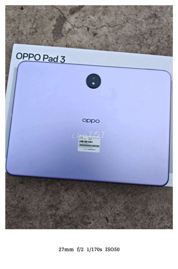 Oppo Pad 3 bản 8/128 fullbox tím. Mua bán Máy tính bảng tại Quận Bình Tân Tp Hồ Chí Minh được đăng bởi Anh Rin hình 1