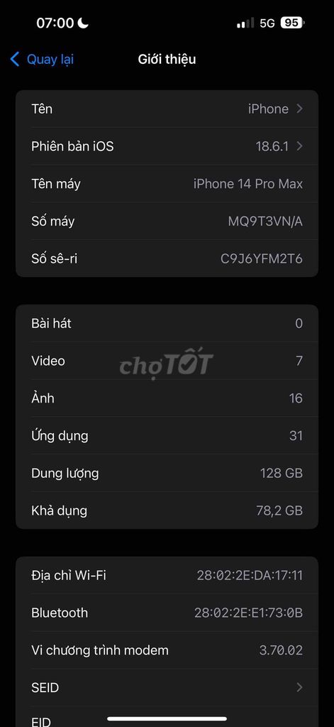 Apple iPhone 14 Pro Max 128GB. Mua bán Điện thoại tại Huyện Gia Lâm Hà Nội được đăng bởi Hiep Văn hình 1