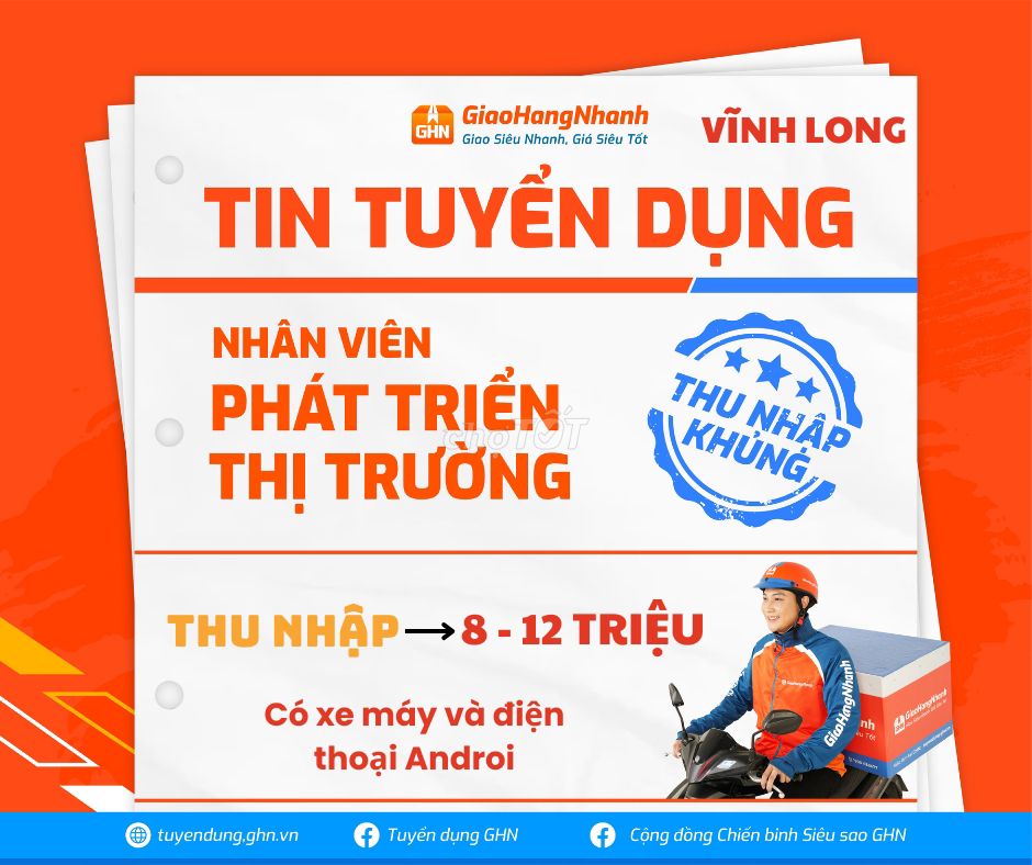 [TX BÌNH MINH] GHN TUYỂN SHIPPER THU NHẬP ỔN ĐỊNH