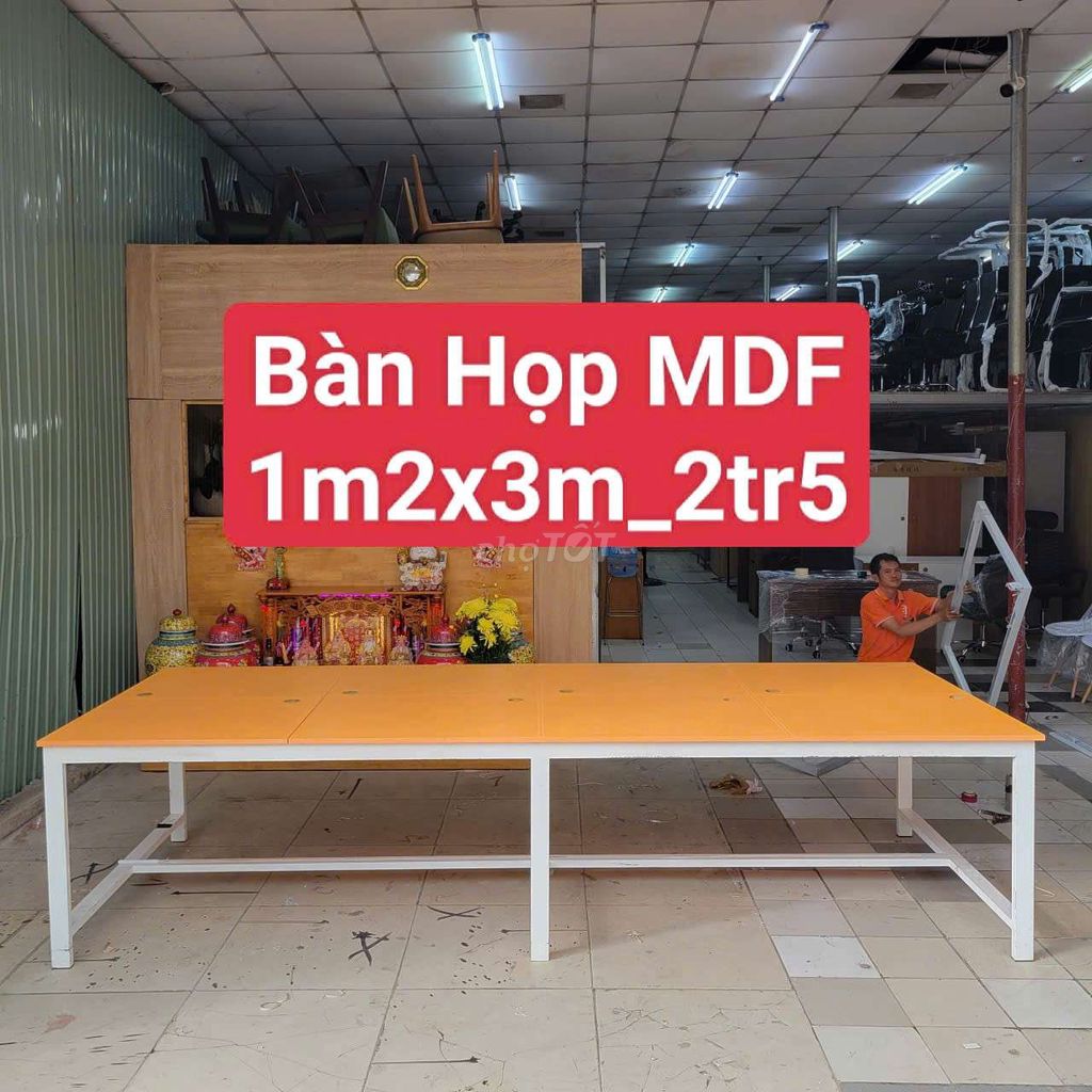 Bàn họp Gỗ MDF Vàng 1m2x3m. Mua bán Đồ dùng văn phòng tại Thành phố Thủ Đức Tp Hồ Chí Minh được đăng bởi Phong Nội Thất Thanh Bình hình 1
