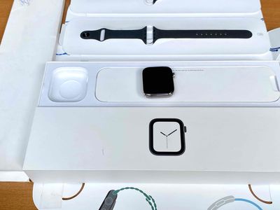 Apple watch S4/44 thép trắng fullbox Esim zin 100%