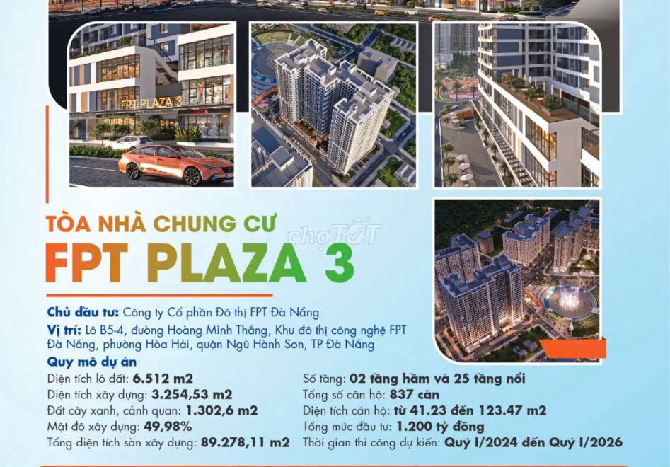 RA MẮT CĂN HỘ FPT PLAZA 3 ĐÀ NẴNG . ƯU ĐÃI TỐT CHO KHÁCH HÀNG SỞ