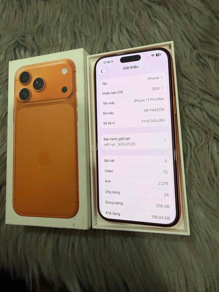 liPhone 17 Pro Max 256GB Cam 95% 99% rin áp. Mua bán Điện thoại tại Thành phố Thủ Đức Tp Hồ Chí Minh được đăng bởi đỗ huy hình 1