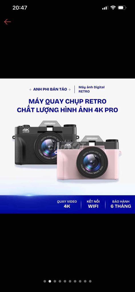 Máy ảnh Retro 4K. Mua bán Máy ảnh, Máy quay tại Quận Hoàng Mai Hà Nội được đăng bởi Lưu Linh hình 1