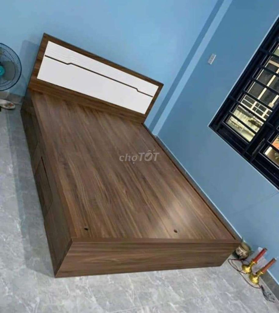 GIƯỜNG GỖ CÔNG NGHIỆP (MDF) 1M6*2M CÓ HỘP KÉO