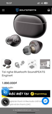Tai nghe Bluetooth SoundPEATS Engine4 99%