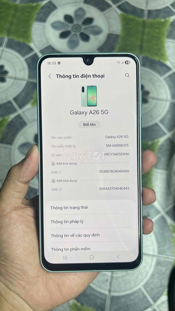 SAMSUNG A26 5G. Mua bán Điện thoại tại Huyện Nhà Bè Tp Hồ Chí Minh được đăng bởi Trần Hoàng Kính hình 1