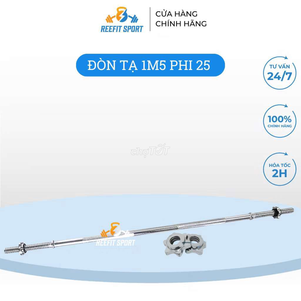 Đòn tạ 1m5 và hai tạ 5kg