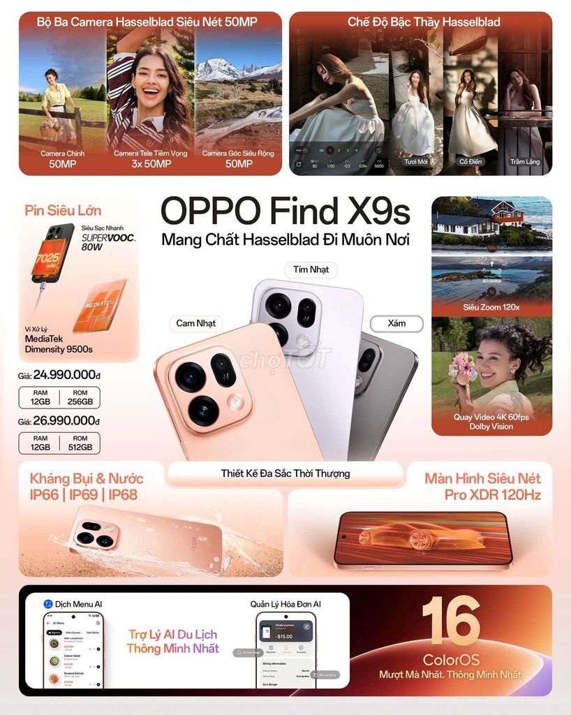 OPPO Find X9s 256GB Xám Mới. Mua bán Điện thoại tại Thành phố Long Xuyên An Giang được đăng bởi Như hình 1