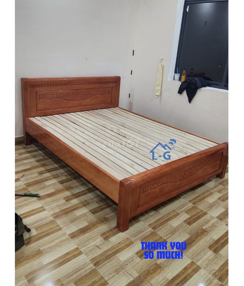 GIƯỜNG GỖ SỒI GIÁ XƯỞNG ✔️ Khung chắc chắn. Mua bán Giường, chăn ga gối nệm tại Quận 8 Tp Hồ Chí Minh được đăng bởi GIƯỜNG SẮT SƠN LÂM hình 1