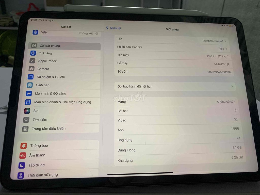 Apple iPad Pro 2018 11 inch 64GB lắp sim. Mua bán Máy tính bảng tại Huyện Hoài Đức Hà Nội được đăng bởi Phung Trang hình 1