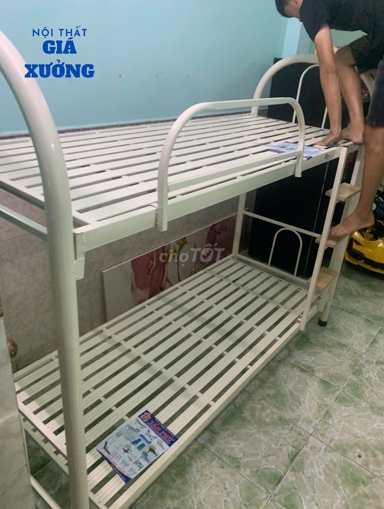 Giường 2 tầng Sắt Trắng 80cm/80cm  MỚI 100%. Mua bán Giường, chăn ga gối nệm tại Quận 1 Tp Hồ Chí Minh được đăng bởi Nội thất giá xưởng TL hình 1