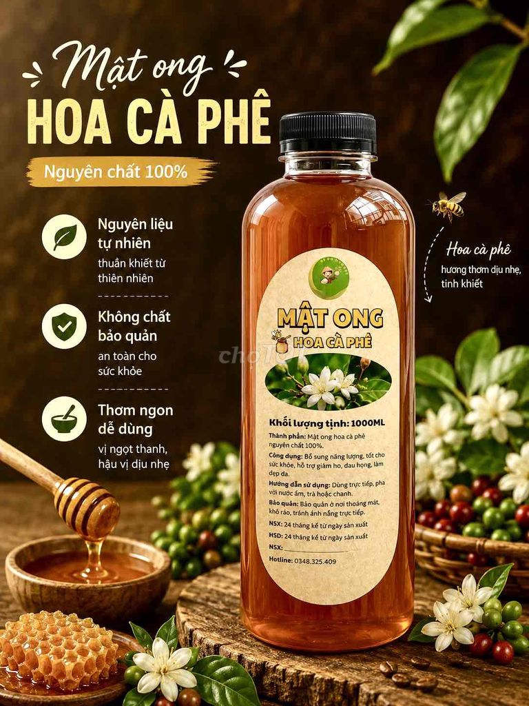 Mật ong Bé Bo Hoa cà phê 1000ml. Mua bán Đồ ăn, thực phẩm và các loại khác tại Quận Gò Vấp Tp Hồ Chí Minh được đăng bởi Mỹ Chính hình 1