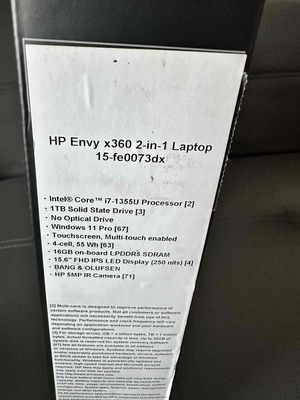HP Envy 15 i7 1355U Ram 16G SSD 1TB 15.6