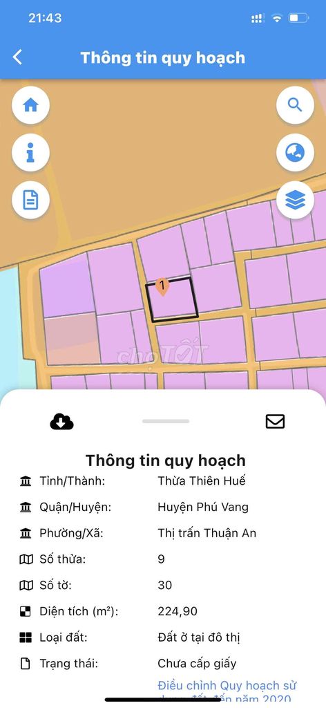 Đất Thổ cư Trung tâm phường Thuận An