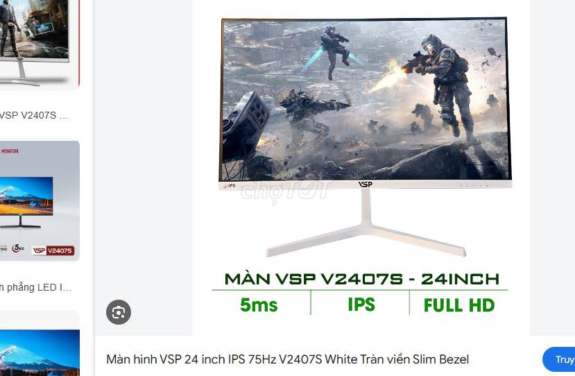 Màn hình VSP 24 inch IPS 75Hz V2407S TRẮNG NEW