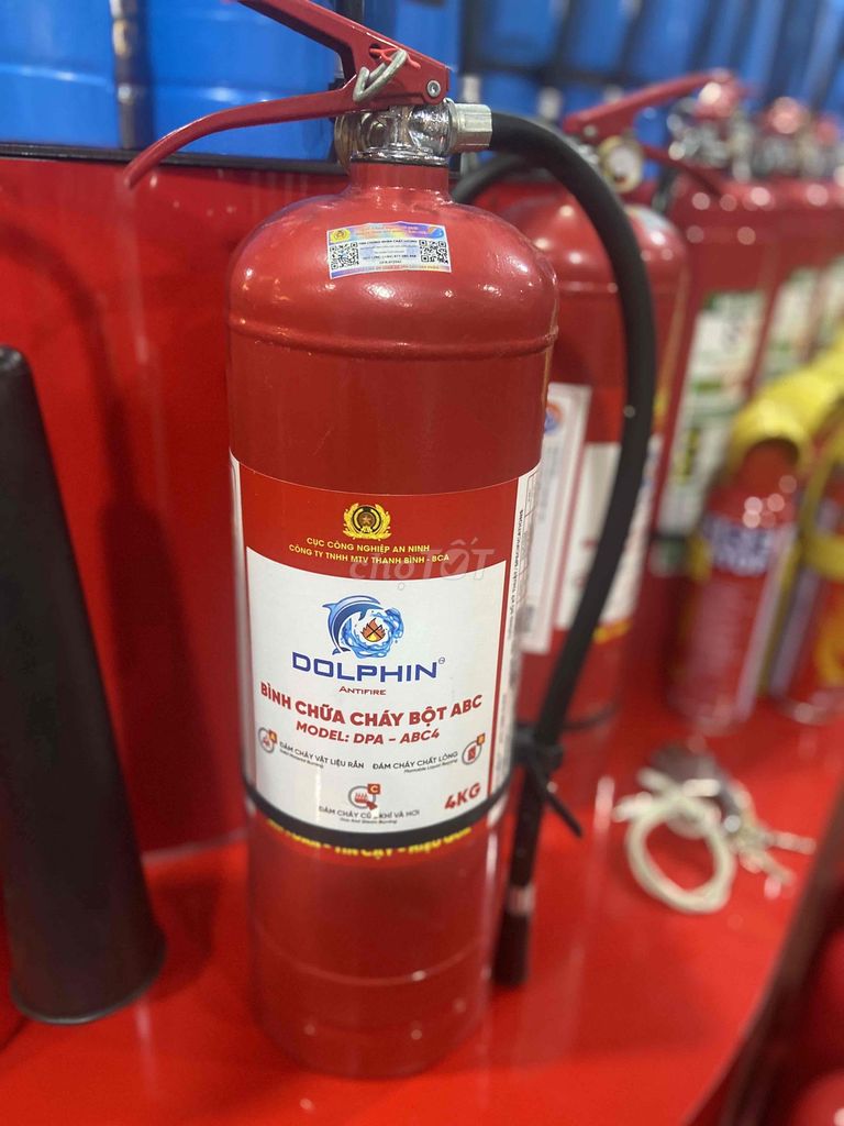 Bình chữa cháy Dolphin DPA-ABC4 Bột ABC 4kg Đỏ. Mua bán Nội thất, đồ gia dụng khác tại Huyện Chơn Thành Bình Phước được đăng bởi Phòng Cháy Bình Phước hình 1