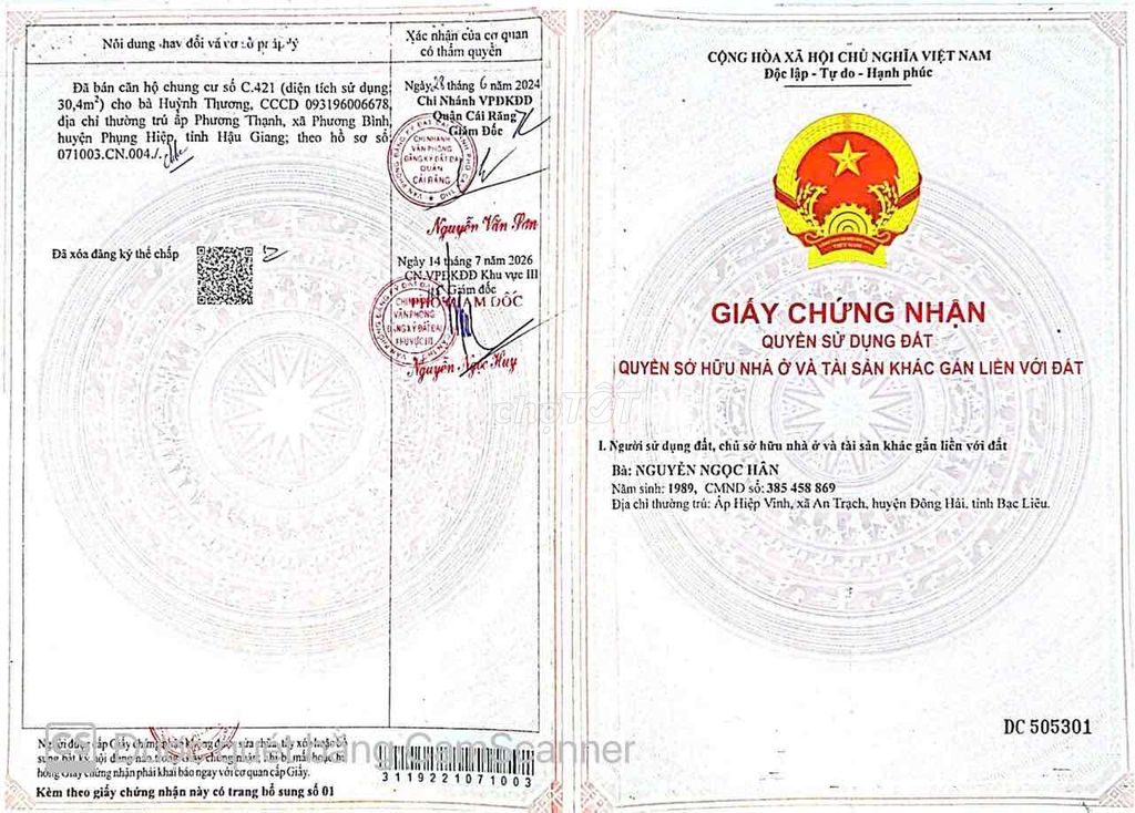 Cần bán gấp căn chung cư Hồng Loan 6A