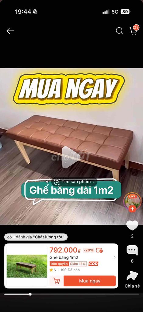 Ghế băng Nâu 1m2 Đã sử dụng. Mua bán Bàn ghế tại Thành phố Rạch Giá Kiên Giang được đăng bởi Dan hình 1