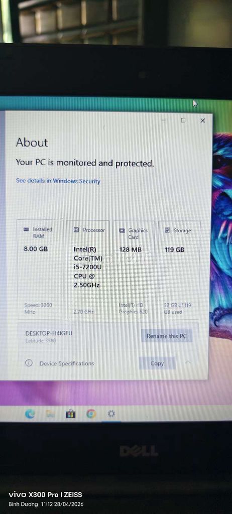 Dell Latitude 3380 i5-7200U 8GB/128GB. Mua bán Laptop tại Huyện Bàu Bàng Bình Dương được đăng bởi le tuan anh hình 1