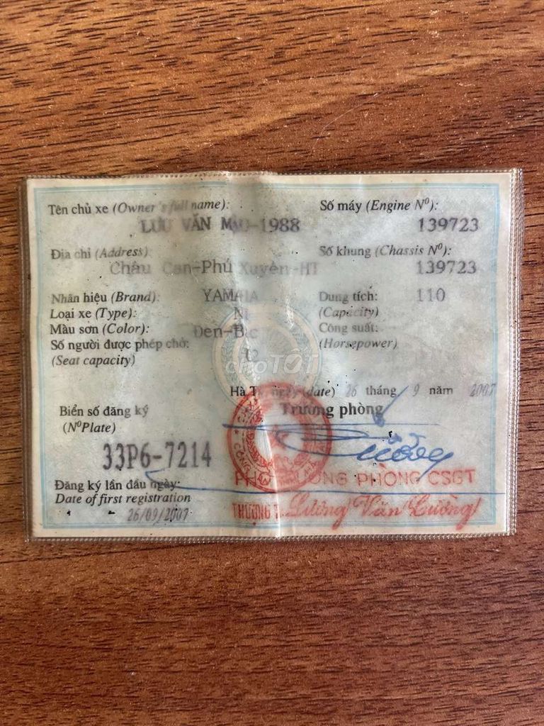 Sirius 2007 máy thái sdt: ***. Mua bán Xe máy tại Huyện Long Hồ Vĩnh Long được đăng bởi Tuan Anh Lê hình 3