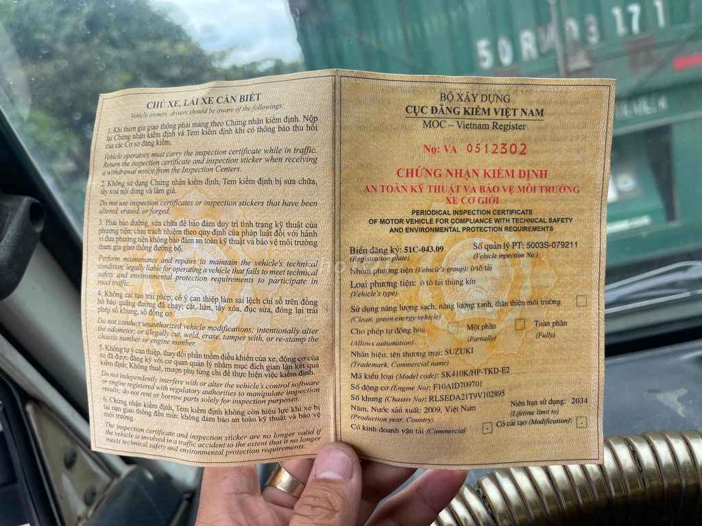 bán Suzuki đời 2009 thùng kín. Mua bán Xe tải, xe ben tại Thành phố Thuận An Bình Dương được đăng bởi ÂN KHOA TRƯỜNG LONG  hình 3