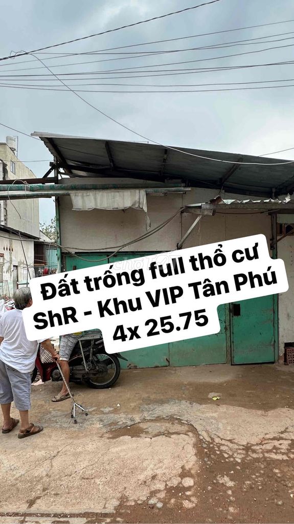 ĐẤT TRỐNG THỔ CƯ-ĐƯỜNG XE TẢI THÔNG-KHU VIP TÂN PHÚ- NGANG 8M- 204M2 .