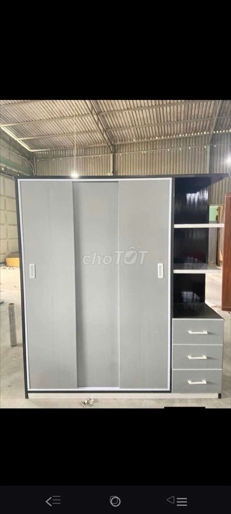 TỦ NHỰA LÙA 3 CÁNH 1 KỆ KHUNG MÀU ĐEN CÁNH XÁM . Mua bán Tủ, kệ gia đình tại Thành phố Biên Hòa Đồng Nai được đăng bởi Phương hoa hình 1