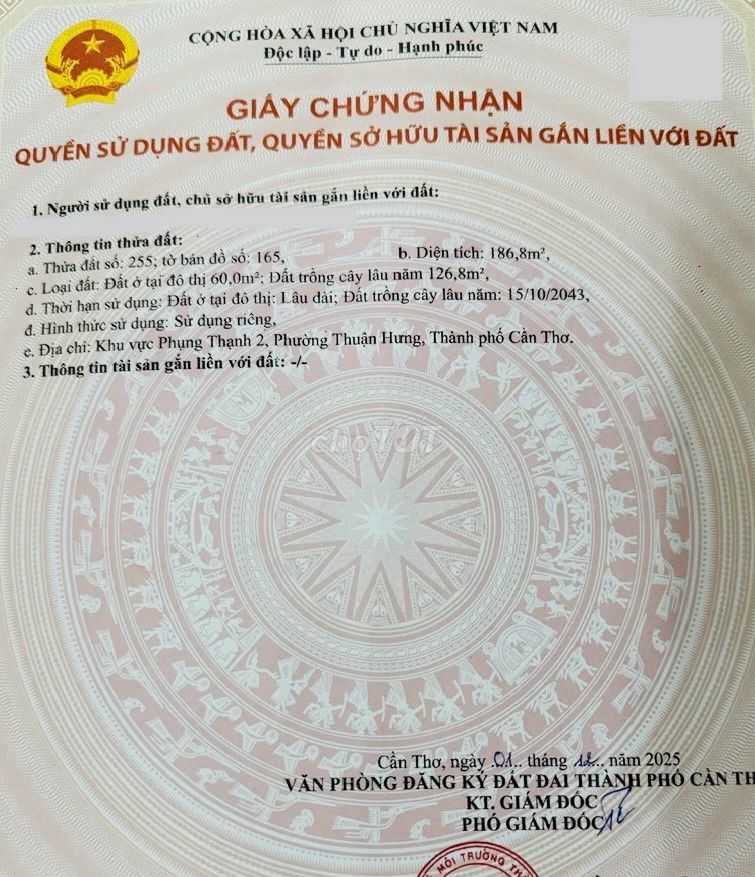 BÁN ĐẤT MẶT TIỀN TUYẾN TRÁNH THỐT NỐT (QL91) - THUẬN HƯNG, CẦN THƠ