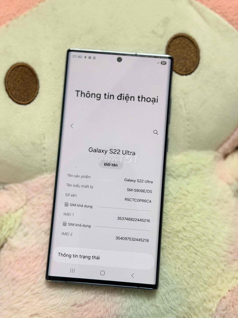 Samsung Galaxy S22 Ultra 128GB Đã sử dụng. Mua bán Điện thoại tại Quận Ngũ Hành Sơn Đà Nẵng được đăng bởi terry16 hình 1