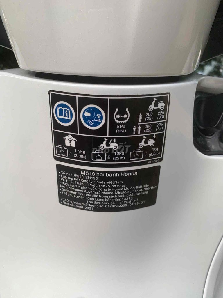 Honda SH 125i 2021 Trắng 5.000km. Mua bán Xe máy tại Thành phố Sa Đéc Đồng Tháp được đăng bởi DUY CƯỜNG hình 11