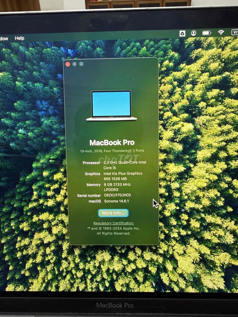 Apple Macbook Pro 2018 i5 8GB/256GB Bạc. Mua bán Laptop tại Thành phố Thủ Đức Tp Hồ Chí Minh được đăng bởi Chí Thịnh Uông hình 1