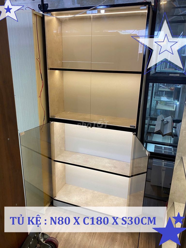 SALE MẪU TỦ TRƯNG BÀY 80X180X30CM PHỦ VÂN GỖ . Mua bán Tủ, kệ gia đình tại Quận Tân Bình Tp Hồ Chí Minh được đăng bởi NỘI THẤT SẢN XUẤT TẠI XƯỞNG hình 1