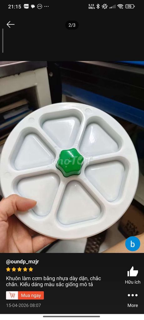 Khuôn làm cơm nắm 6 ngăn. Mua bán Dụng cụ nhà bếp tại Quận Bắc Từ Liêm Hà Nội được đăng bởi Hạ Đoàn hình 1