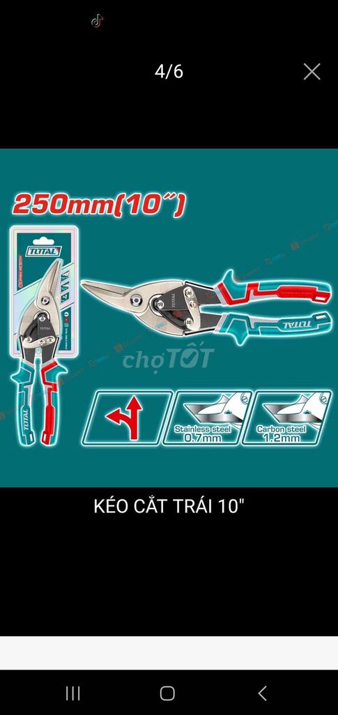 Kéo cắt tôn Total 250mm. Mua bán Đồ chuyên dụng, Giống nuôi trồng tại Quận Thanh Khê Đà Nẵng được đăng bởi ZKS Store hình 1