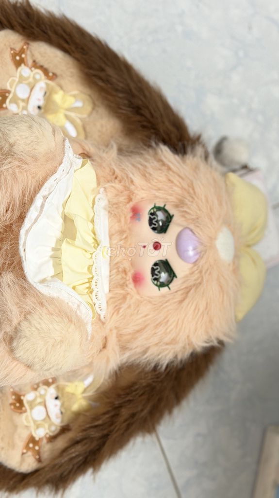 Thú nhồi bông Baby Three Vải lông Nâu Vàng cũ