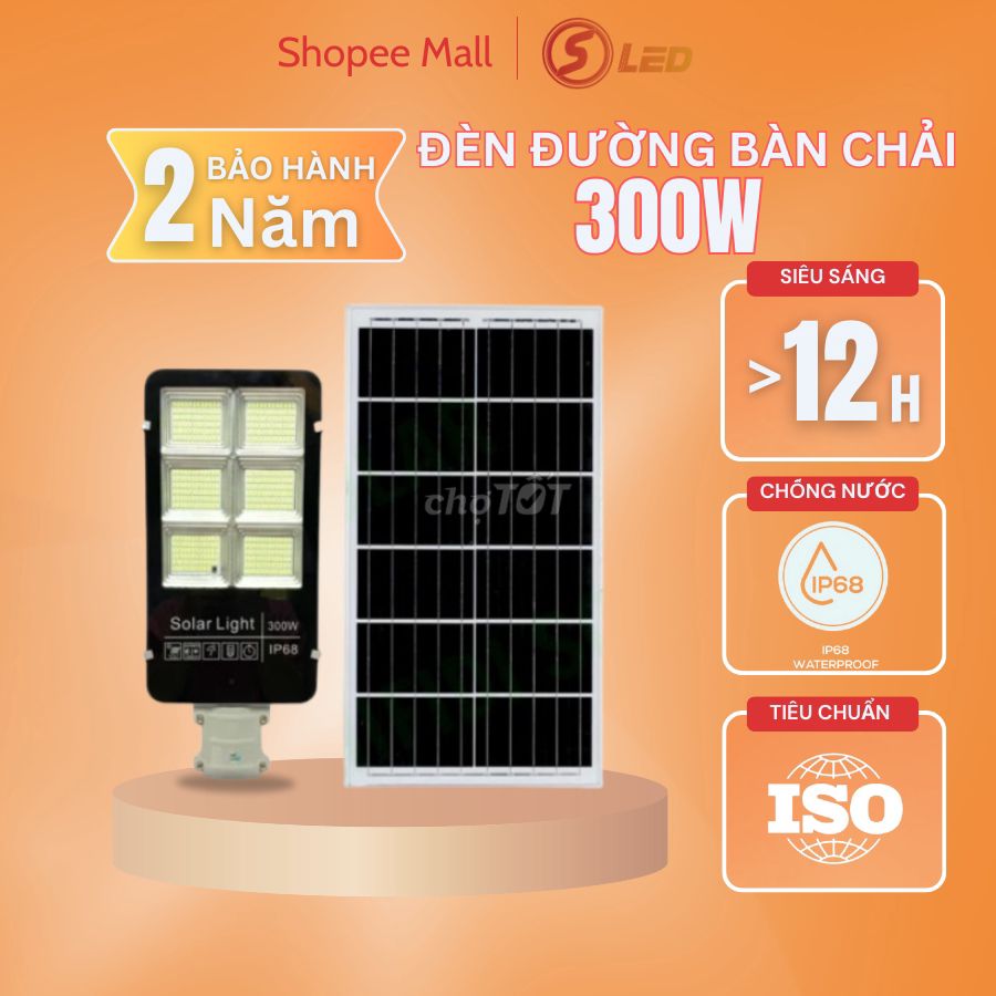 Đèn đường năng lượng mặt trời 300w