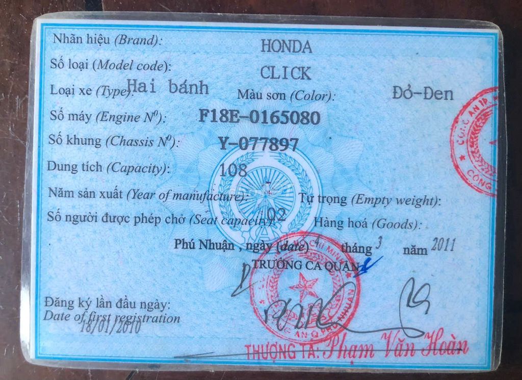 Honda Click 2011 Красно-Черный 108cc
