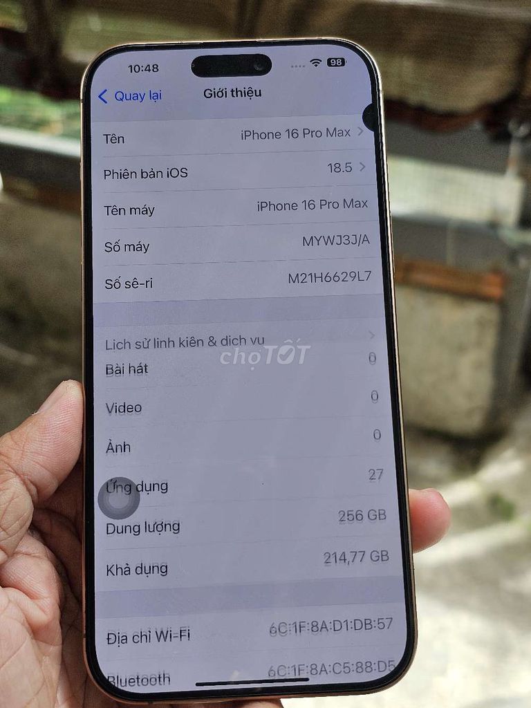  iPhone 16 Pro Max 256GB quốc tế giá rẻ bèo nhèo . Mua bán Điện thoại tại Quận 8 Tp Hồ Chí Minh được đăng bởi Thiên Hòa mobile  hình 1