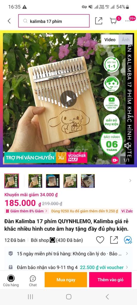 Đàn Kalimba QUYNHLEMO 17 phím Gỗ. Mua bán Nhạc cụ tại Quận Ngũ Hành Sơn Đà Nẵng được đăng bởi Suly hình 1