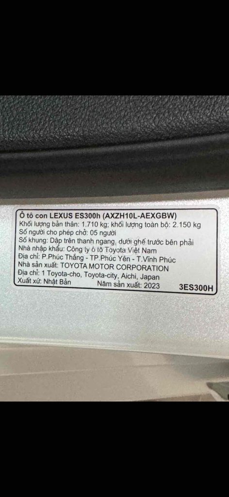 Lexus ES300h-2023-Trắng-Odo: 2.900km. Mua bán Ô tô tại Quận 1 Tp Hồ Chí Minh được đăng bởi Hoang Nam hình 16