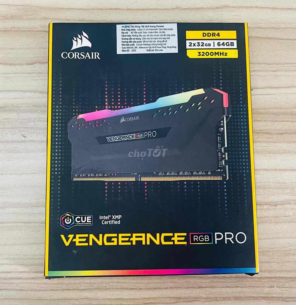 Ram Corsair Vengeance RGB Pro 64G 2x32G 3200 box