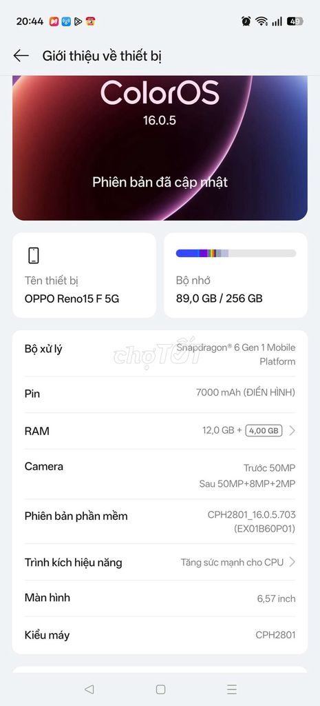 OPPO Reno15 F 5G 256GB. Mua bán Điện thoại tại Huyện Cờ Đỏ Cần Thơ được đăng bởi polyme hình 1