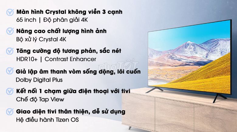 TV Samsung 65AU7700 65in GIỌNG NÓI Bảo Hành 9/2025