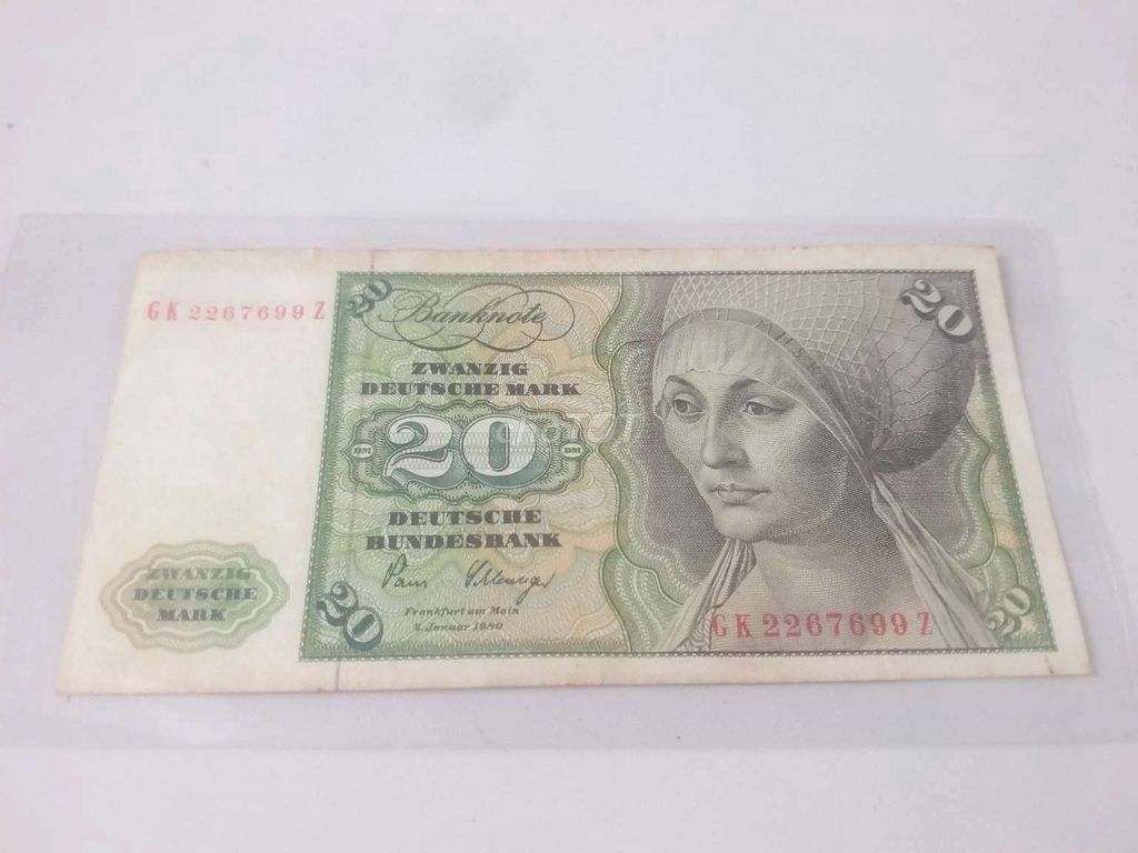 Tiền giấy Đức 20 Deutsche Mark Đã qua sử dụng. Mua bán Đồ sưu tầm, đồ cổ tại Thành phố Long Xuyên An Giang được đăng bởi vansang909 hình 1