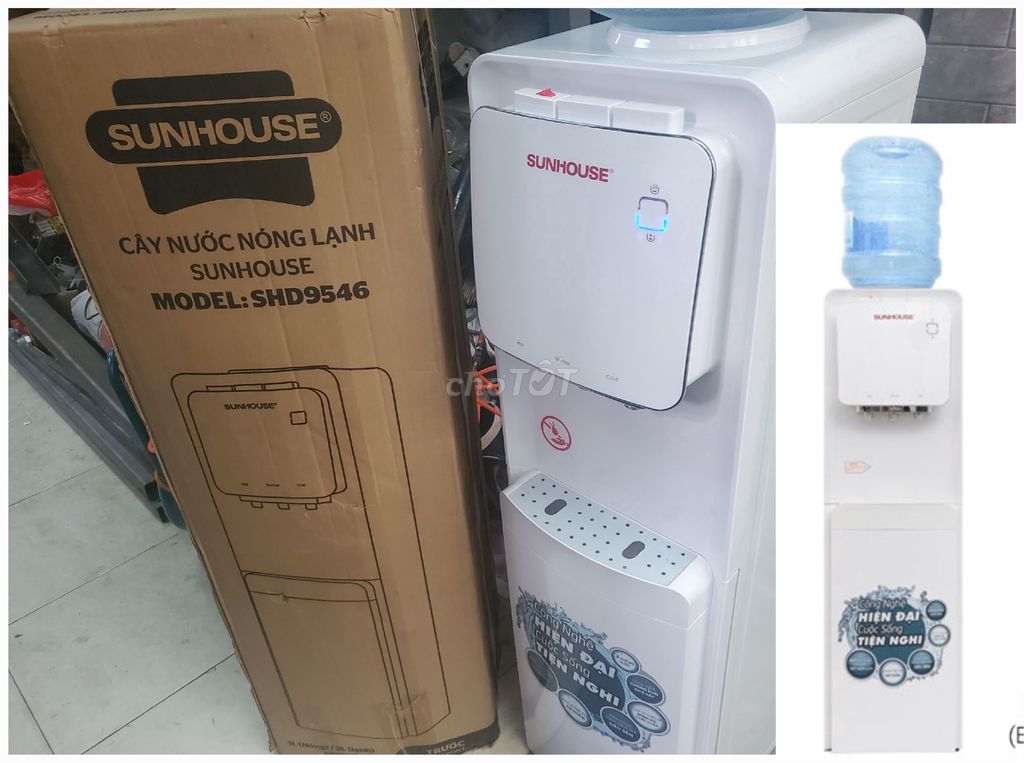 Cây nước nóng lạnh SUNHOUSE 9546 670W Xài ga.Mới💯%