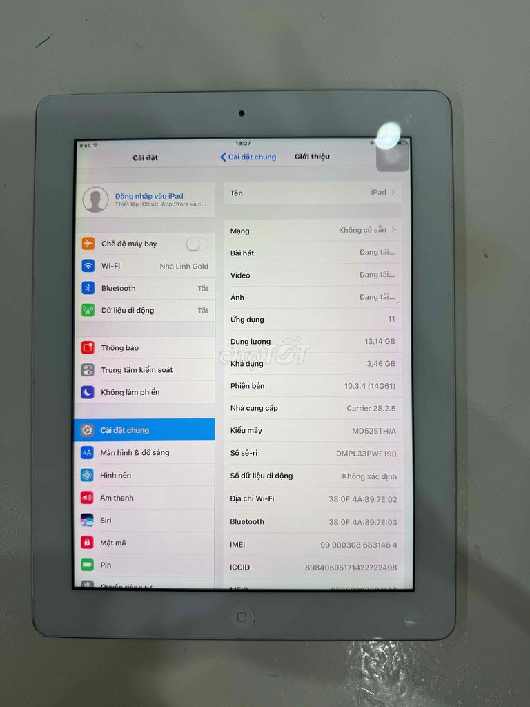 Apple iPad 16GB Bạc. Mua bán Máy tính bảng tại Thành phố Biên Hòa Đồng Nai được đăng bởi Hoàng Hải hình 1