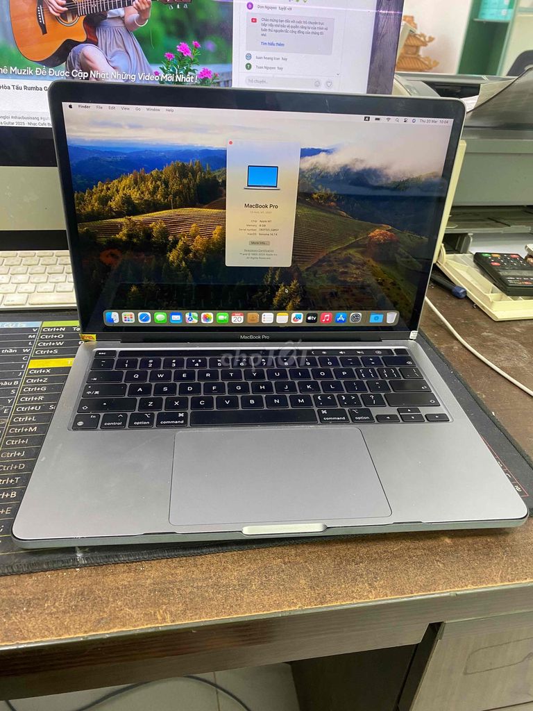 Macbook pro M1 2020 ram 8 ssd 512 màn 13 zin