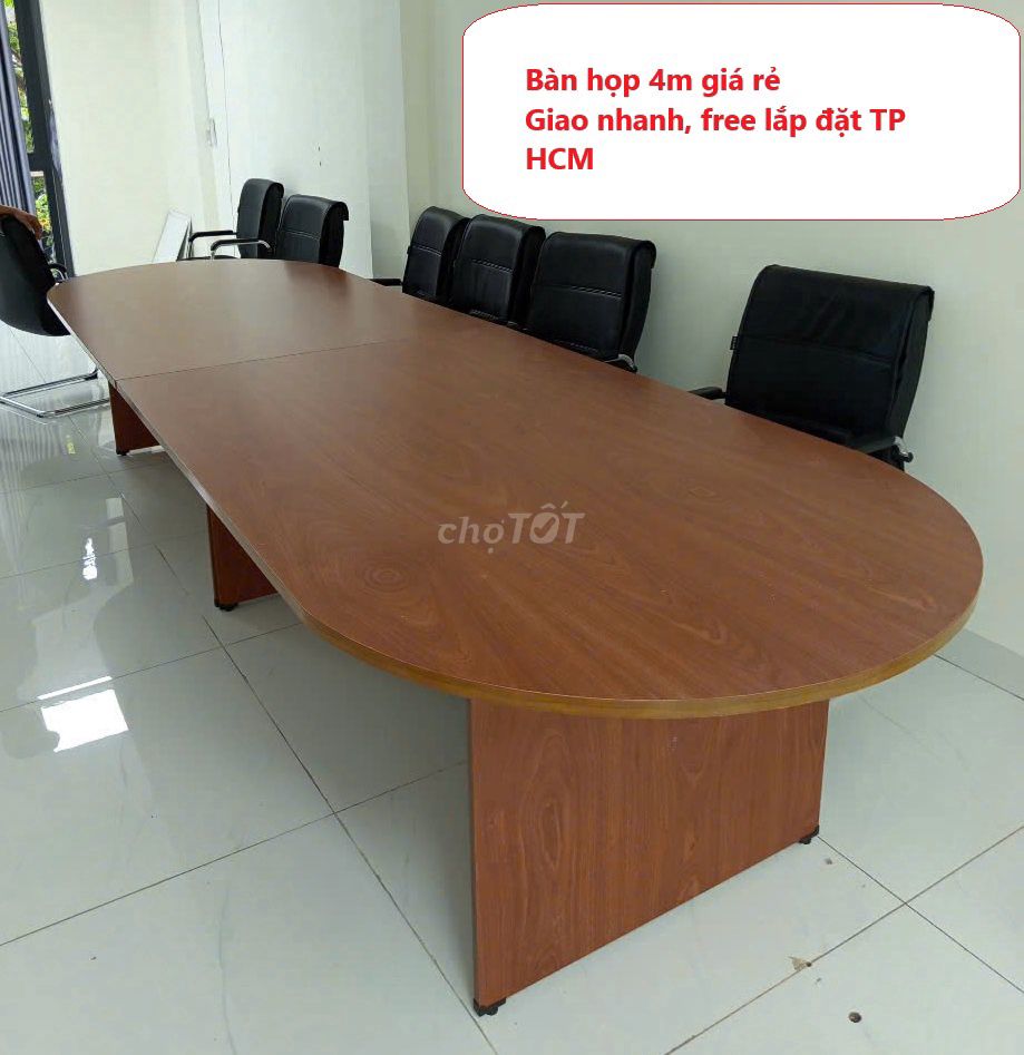 Bàn họp gỗ công nghiệp 4m, bàn họp Oval gỗ nâu cũ. Mua bán Đồ dùng văn phòng tại Quận 5 Tp Hồ Chí Minh được đăng bởi PHÚ NHÀN NỘI THẤT THANH LÝ SÀI GÒN hình 1